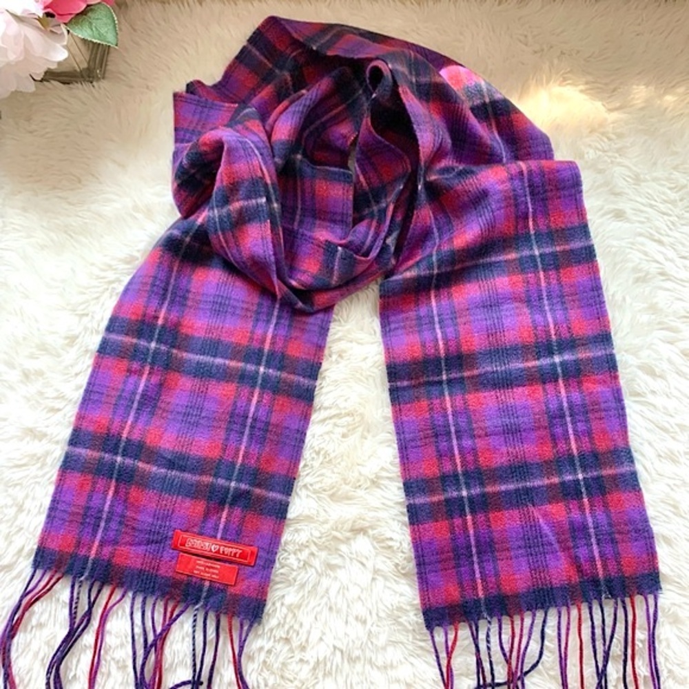 NEW Coach Poppy Cashmere Plaid Scarf NWOT